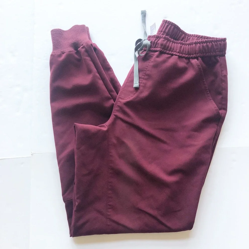 Figs Pants Mens Medium Tansen Jogger Scrub Burgundy Maroon Technical Collection